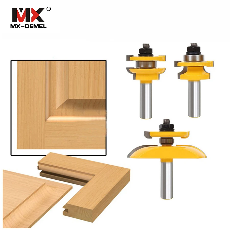 3 stücke 12 schaft und stile ogee klinge cutter panel schrank fräser