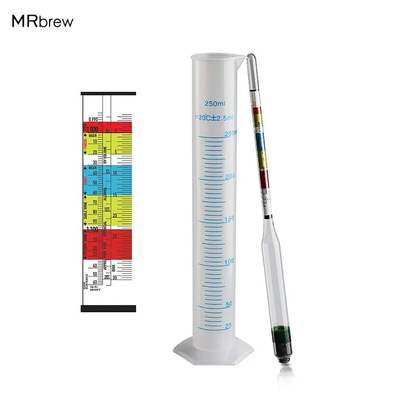 Гидрометр для домашнего пивоварения 3 шкалы 250 мл|triple scale hydrometer|hydrometer for winewine hydrometer
