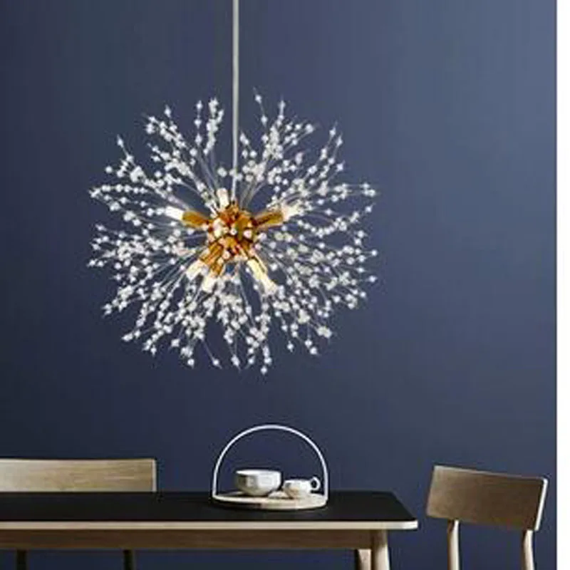 

L Nordic net red lamps postmodern living room dining room bedroom creative personality clothing store crystal chandelier led