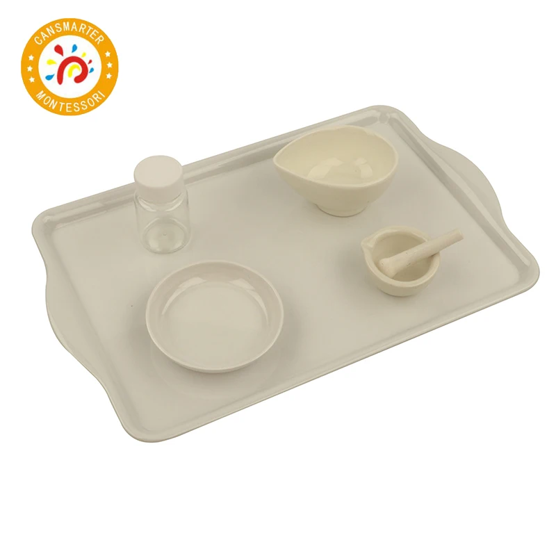  Montessori Material Ceramics Grinding Eggshells with Tray Daily Teaching Aids Children Toy - 4000012579193