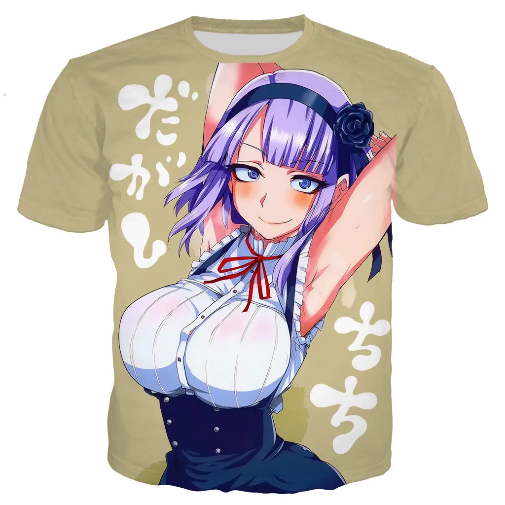 Аниме Dagashi каши милые мужские рубашки 3D печатная Футболка забавные модные летние