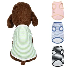 Футболка для собак, жилет для питомцев, Весенняя и летняя дышащая полосатая одежда для собак, кошек, тонкая одежда для собак, летняя одежда для собак