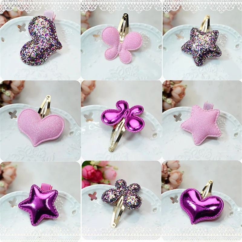 

Fashion Kids PU Accessories Clip Hair Hair Fashion Stars Beutiful Hearts Barrettes 1PC Girls Butterfly BB