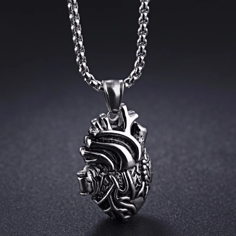 

Openable Realistic Human Heart Charm Necklace in Stainless Steel Anatomically Correct Heart Necklace Nurse or Doctor Gift