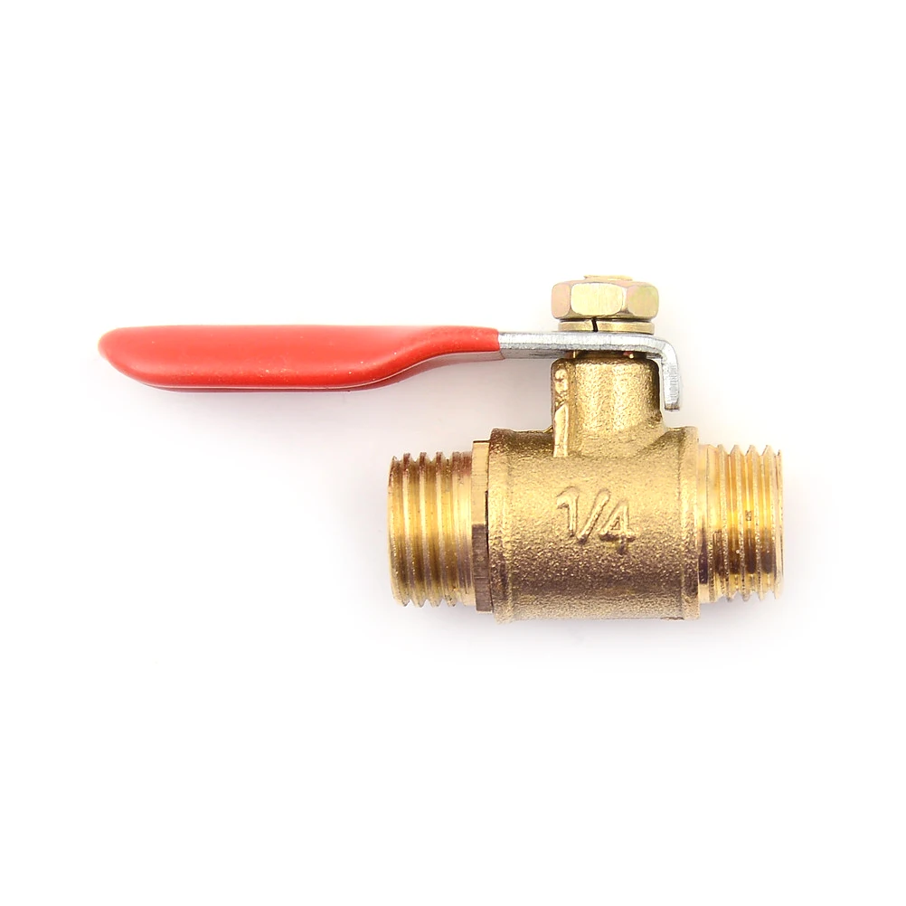 HUXUAN 1/4'' PT Male 12mm Threaded to 8mm Hose Lever Handle Brass Metal Ball Valves DIY Home Tools | Обустройство дома