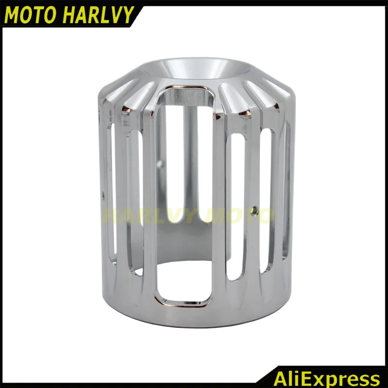 Chrome Machine Oil Grid Billet Aluminum Oil Filter Cover For Harley