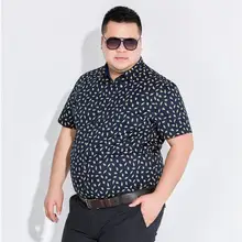 Хлопок рубашка мужская с коротким рукавом толстый парень рубашка Большие размеры 8xl