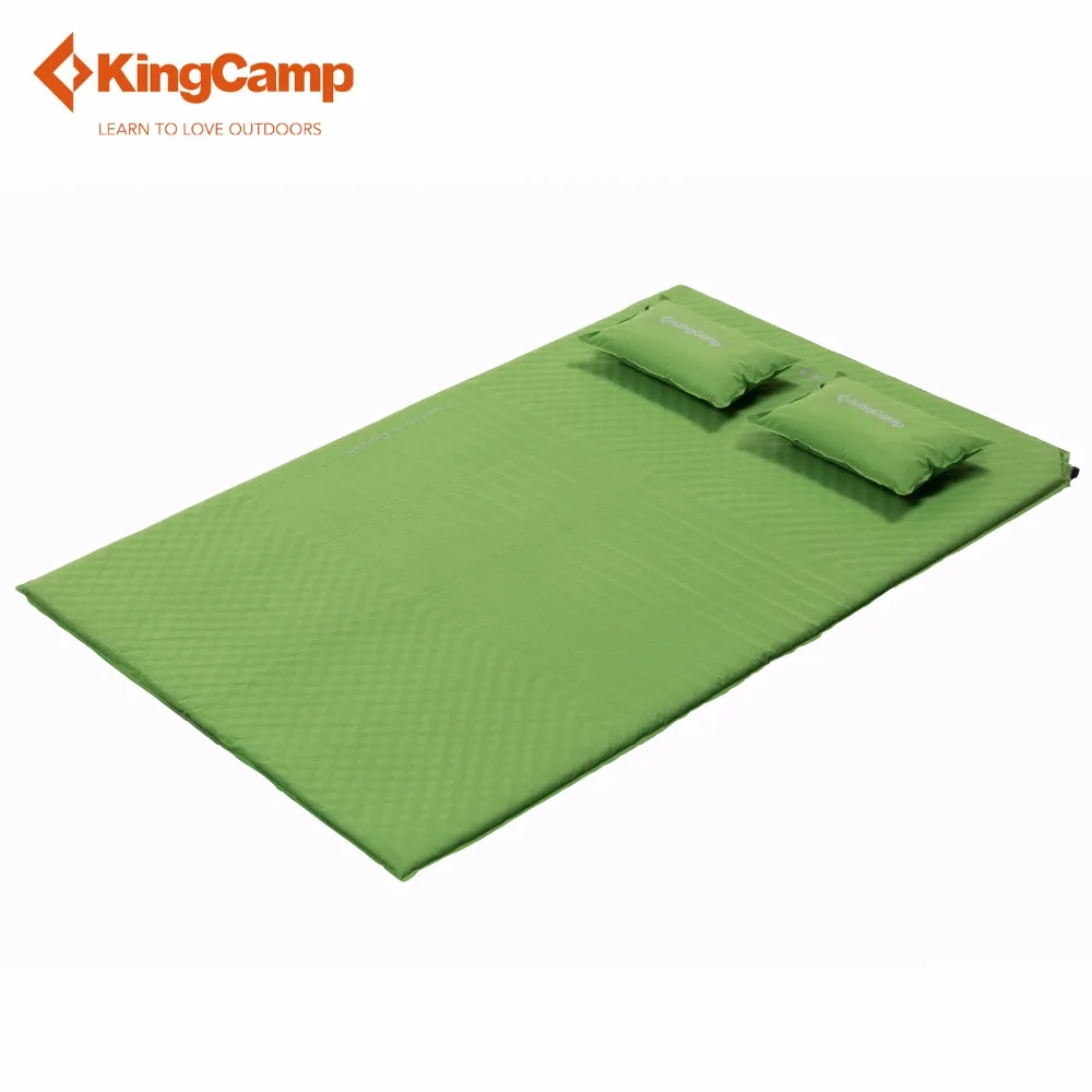 KingCamp مزدوجة التخييم حصيرة الراحة فراش تضخيم الذات صامد للرطوبة 2 شخص التخييم حصيرة مع الوسائد نفخ فراش