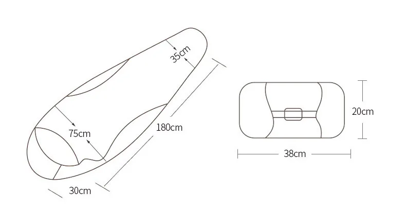 Hewolf HW-S1583(180+ 30)* 75 см 1200 г/800 г утиный пух наполнение взрослых Кемпинг удобный Профессиональный спальный мешок