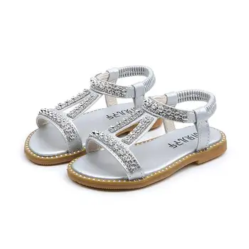 

Kids Sandals New Summer Girls Sandals Bright Baby Boys Girl Toddler Sweet Princess Gold Silver Children Beach Shoe
