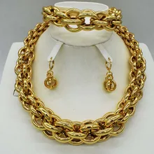 High Quality Italy 750 font b Gold b font Color Jewelry Set For Women african beads