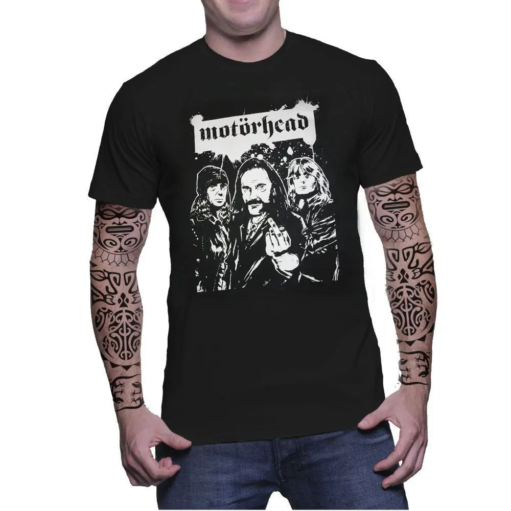 Motorhead Винтаж Ретро Graphic Tee Футболка Великобритании Жесткий Heavy Metal Rock Music