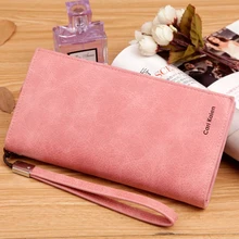 Neue Mode Matte Leder Brieftasche Langen frauen Handtaschen Retro Art Visitenkartenhalter Geldbörse Dame Leder Kupplung brieftasche