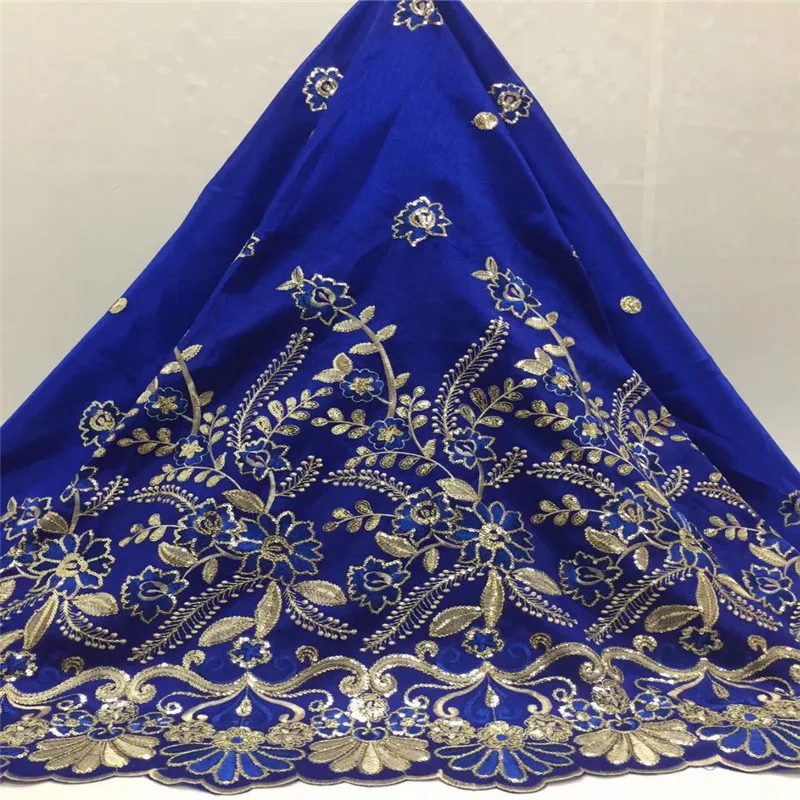 

High Quality Blue Purple Gold Sequins African Silk George Lace African George Wrapper African George Fabric For Party Dress