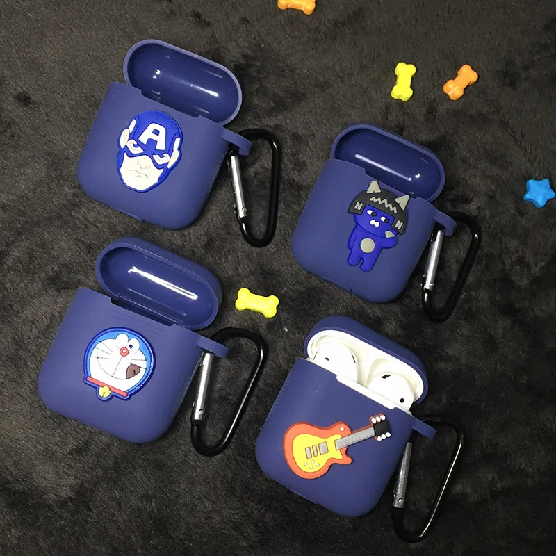 Силиконовый чехол СПС Airpods Doraemon наушники крышка для Air Pods iPhone 7 8 гарнитура