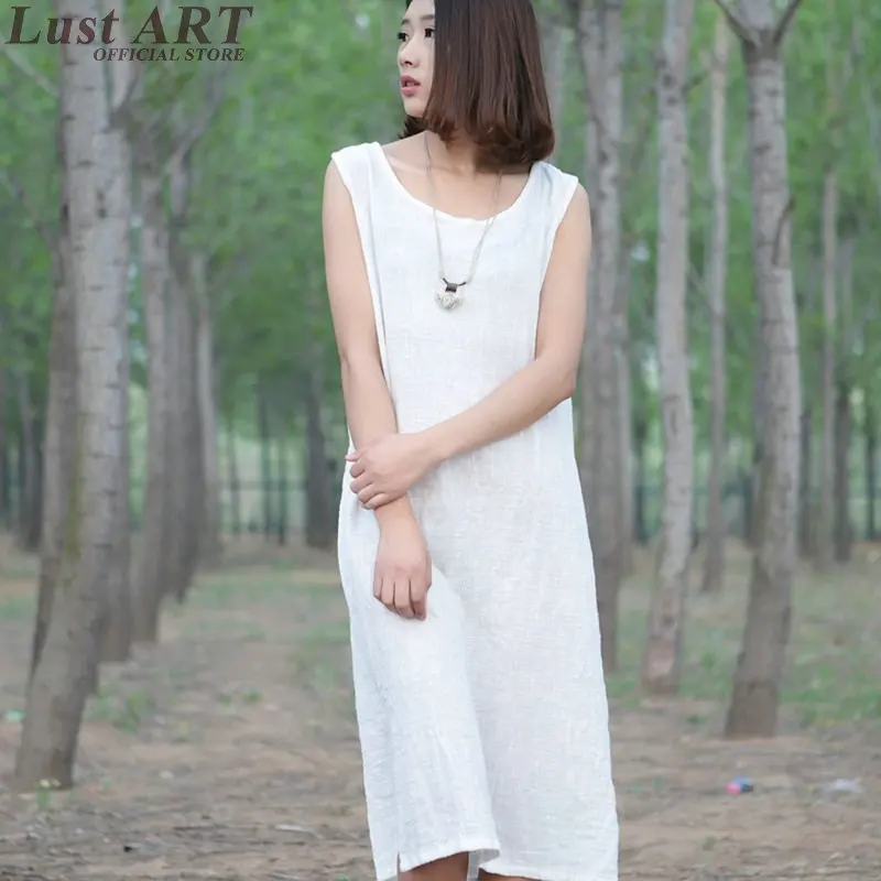 cheap white linen dresses