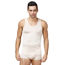 100% reiner Seide herren Unterhemden Männlichen Ärmellose Kleidung Männer Oansatz Dünne Dünne Weste Mann Unterhemd Tank Tops