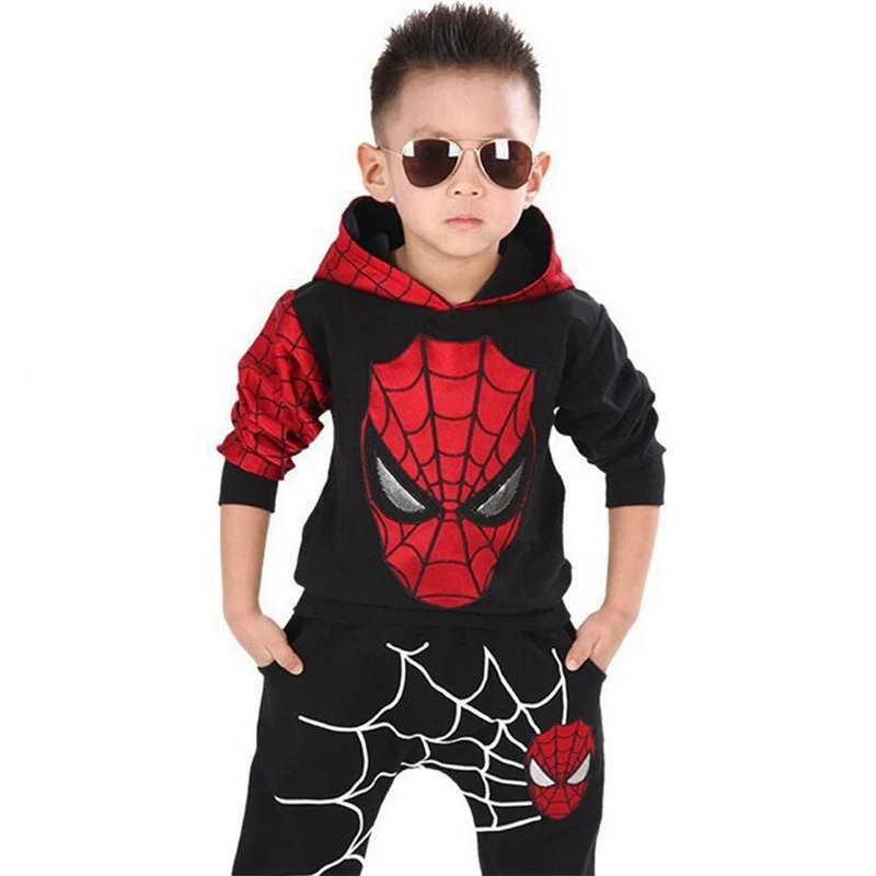 Children Clothing Set Baby Boys Clothes Winter Kids Clothes Boys Batman Hooded+Pants Sport Suit Costume For Boys 1 2 6 Year