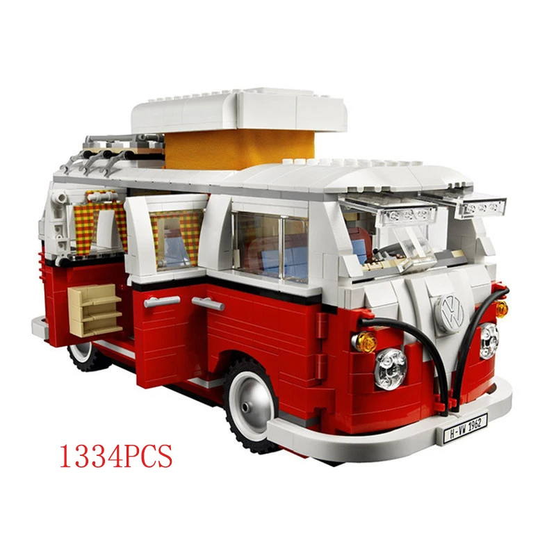 

1334pcs classic creator car-styling micro bus vw T1 MPV camper van building block model bricks toys collection for kids gifts