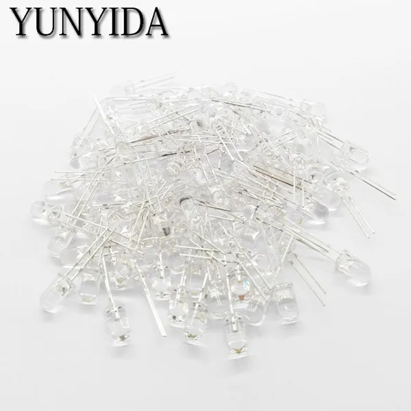 Transparent 5mm LED White light emitting diode 1000 pieces/lot | Электронные компоненты и принадлежности