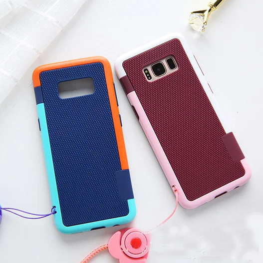 

sam S10 Zenus Walnutt Color Shock Silicone+ PC Shockproof Cover Case For samsung Galaxy S10 S9 S8 plus note8 note9 note10+ strap