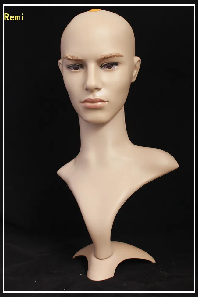 

Free Shipping Mannequin Manequin Dummy Realistic Plastic Male Mannequin Head For Wig Sunglass Scarf Jewelry Hat Display