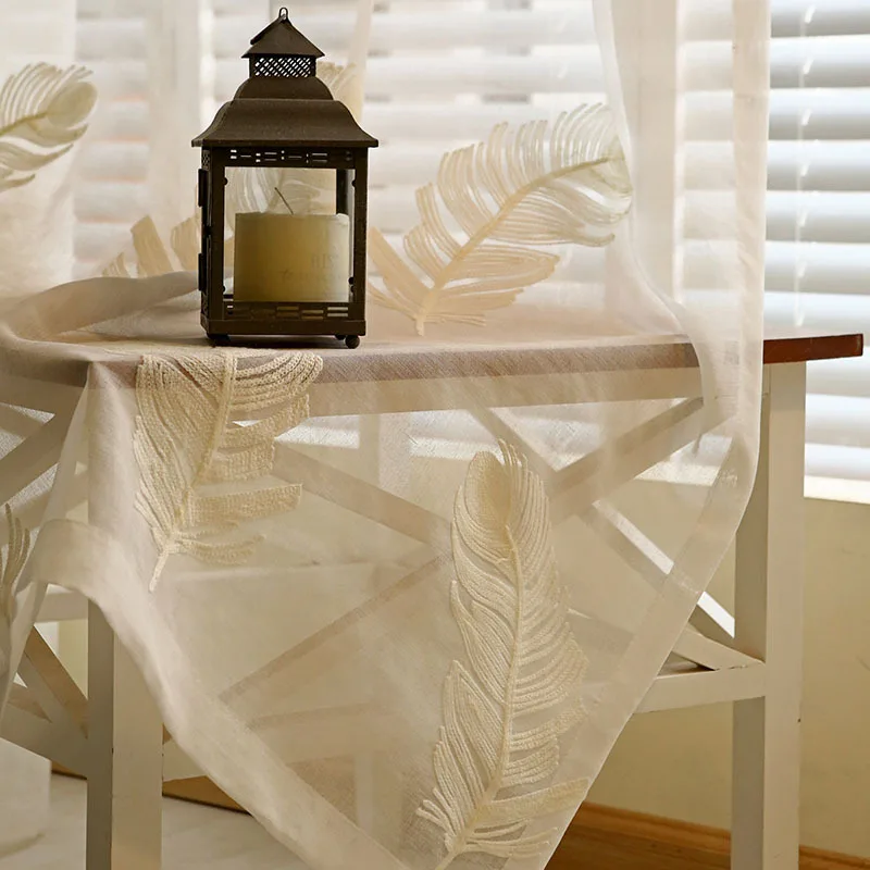 

Embroidered Voile Chinese Luxury Window Curtains Tulle Sheer Curtains For Bedroom Living Room Kitchen Panel Drapes And Blinds