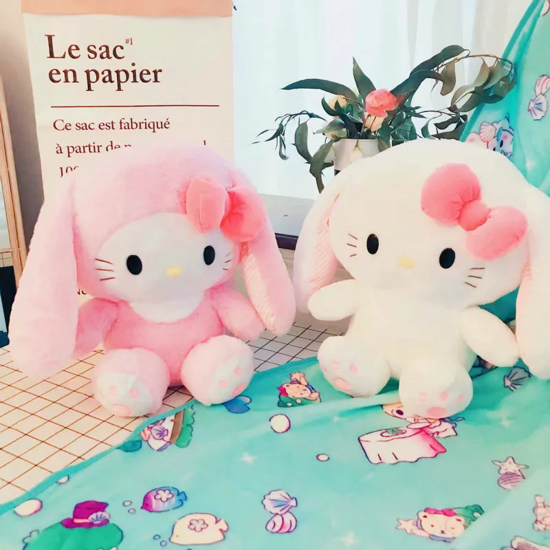 

Kawaii Hello Kitty My Melody Big Ears Cinnamoroll Dog Dolls Stuffed Plush Soft Animal Toys For Children Kids Girls Best Gift New