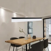 Для офиса, дома, спальни, столовой, современный продолговатый прямоугольный подвесной светильник в форме линии, люстра, светодиодный светильник с длинной полосой