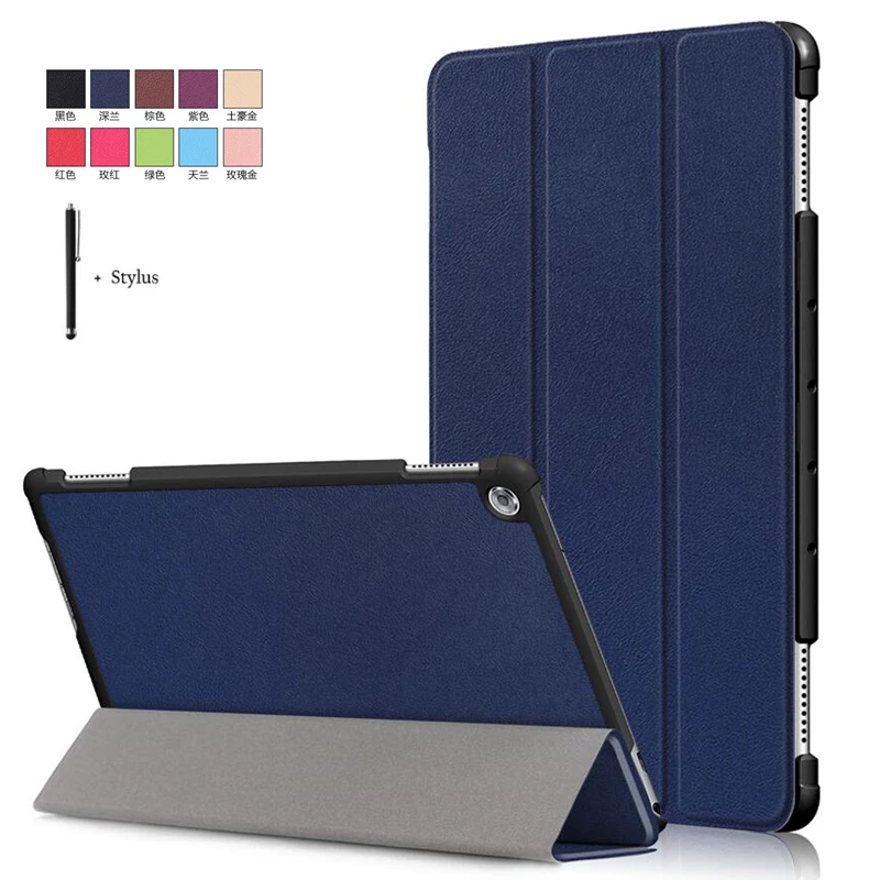 

For Huawei MediaPad M5 lite 10 BAH2-W19/L09 10.1'' Wake Sleep Case Cover For Huawei M5 Lite 10 Flip Leather Stand Funda+Stylus