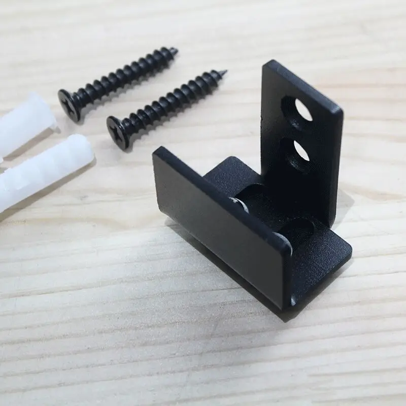 

Matte Black Sliding Barn Door Hardware Floor Guide Wall Mount Adjustable Anti Jump Door Bottom Guide Screws Include