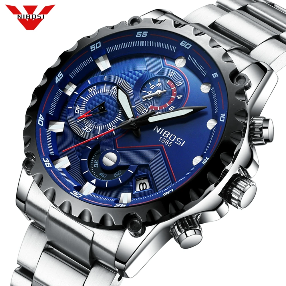 Preise NIBOSI Männer Uhr Große Gesicht Zifferblatt Sport Uhren Herrenmode Armee Uhr Männer Military Uhr Quarz Armbanduhr Relogio Masculino