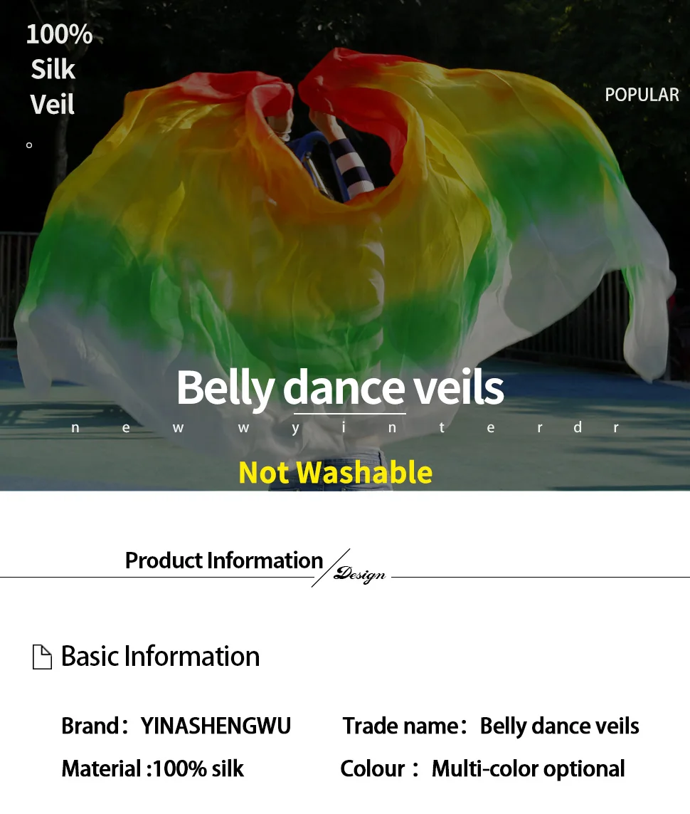 Шелковая вуаль для танца живота, окрашенная вручную, градиентные цвета, шарф, шарф для танца живота, аксессуары для выступлений, шелковая вуаль, 5 размеров