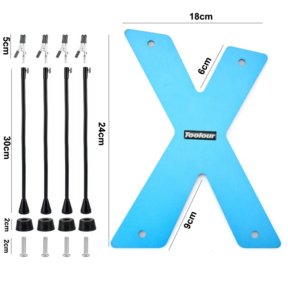 Держатель паяльника Toolour, основание из алюминиевого сплава, паяльная станция, печатная плата, приспособление для помощи в руках, 4 шт., гибкие ручки, инструмент для сварки