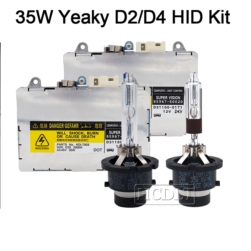 HCDLT 35W Yeaky D2S D4S Xenon Headlight Kit D2R D4R HID Ballast Control Unit 85967-50020 5500K 6500K 4500K Yeaky Xenon Lamp Bulb (5)