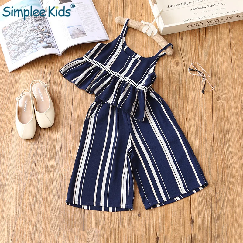 Family Matching Outfits 2019 Summer Fashion Striped Top+ Capri-pants Outfits Mother and Daughter Clothes Kids Parent Outfits