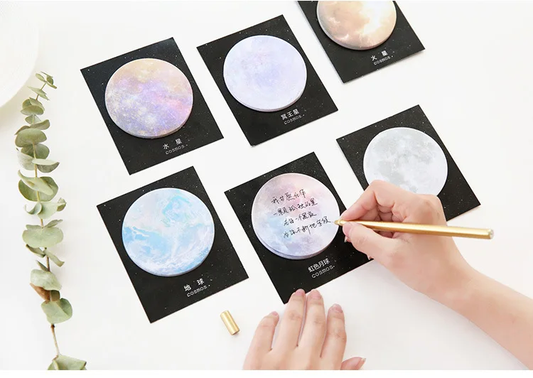 30 листов/упаковка Kawaii Memo Pads Sticky Notes Planet Earth Pluto Moon N Times этикетки наклейки Закладка школьные канцелярские принадлежности