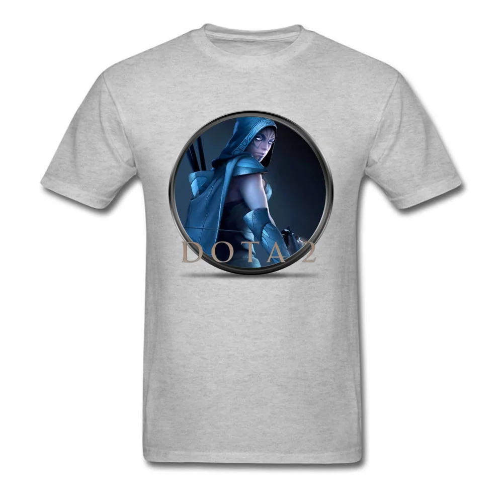 Fashion Dota 2-2 Printed On Top T-shirts O Neck 100% Cotton Man Tops T Shirt Short Sleeve Lovers Day Printed On Tshirts Dota 2-2 grey