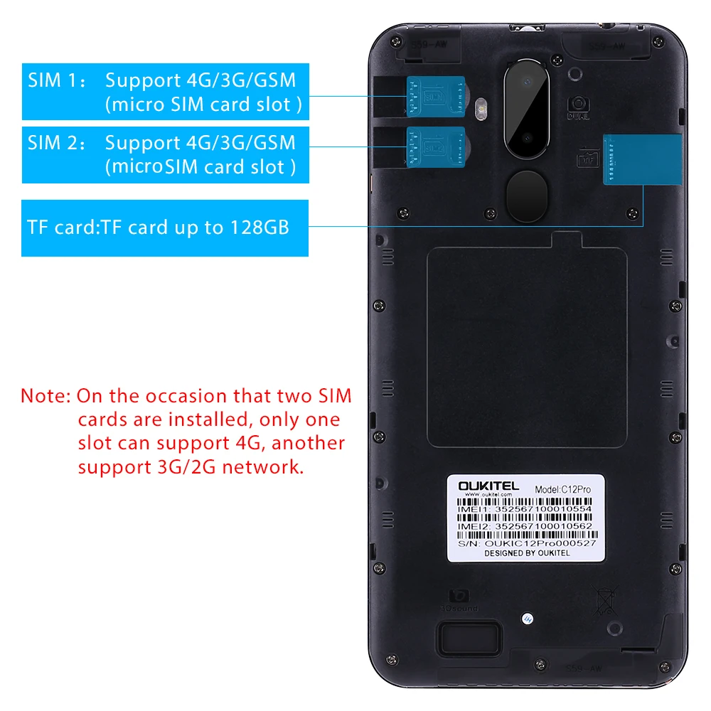 OUKITEL C12 Pro MTK6739 4 ядра 6 18 дюйма Android 8 1 OTA 2 ГБ Оперативная память 16 Встроенная 8MP