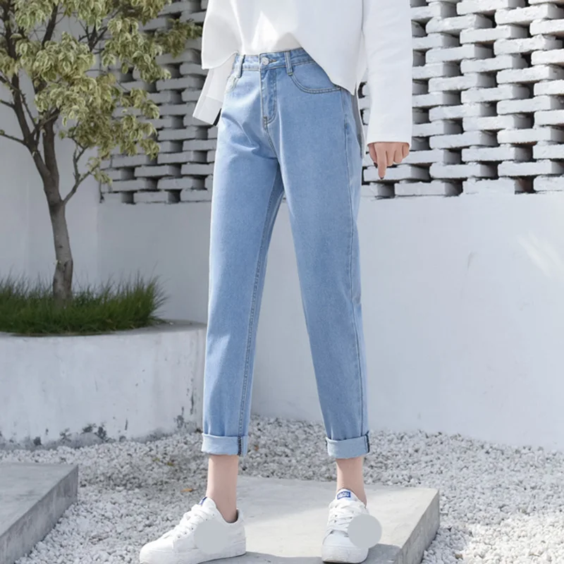 Jeans for Women mom Jeans High Waist Jeans Woman High Elastic plus size Stretch Jeans female washed denim skinny pencil pants