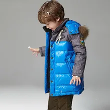 Зимняя верхняя одежда для детей; куртка для мальчиков; пальто с капюшоном для детей; Теплая стеганая куртка с гусиным пухом; куртки для мальчиков; парка; одежда для подростков
