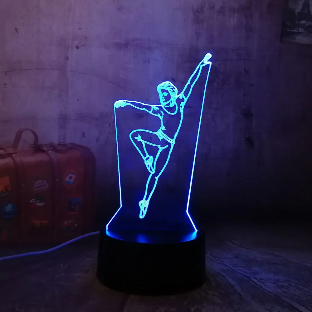 Новый светодиодный светильник танцор акрил 3D RGB Новинка ночные светильники USB