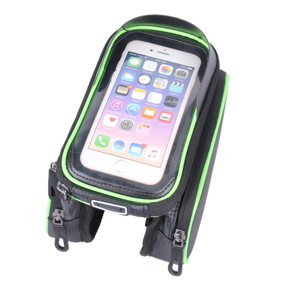 Sale Waterproof Mountain Bike Bicycle Bags Panniers Touch Screen Cycling Phone Bag Case Road Bike Front Tube Handlebar Cylinder Bag 7