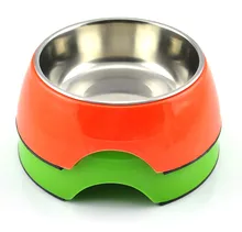 Stainless steel pet dog daily necessities plastic bowl cat combination of color options
