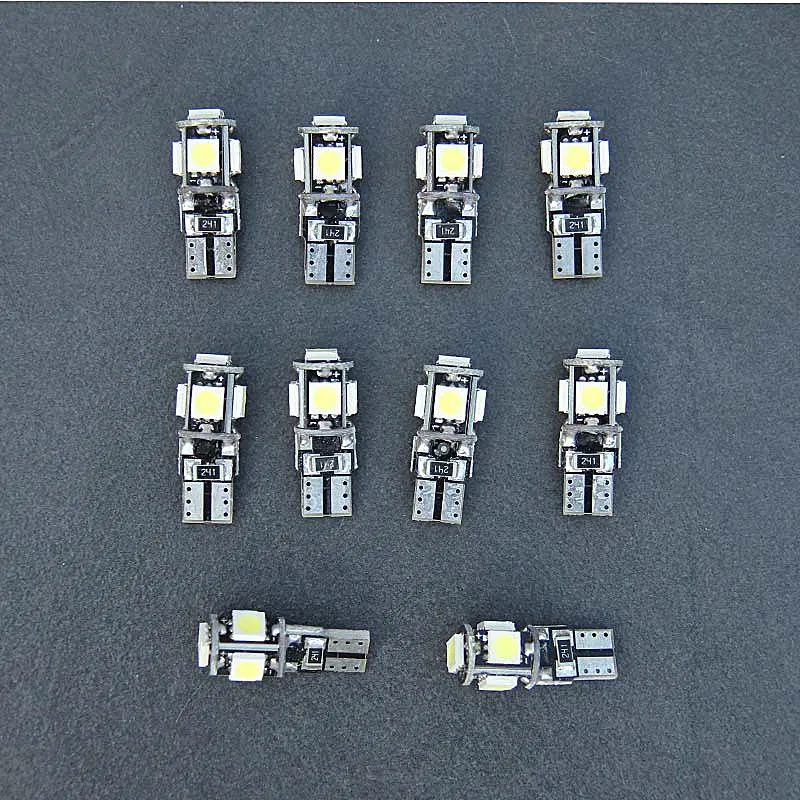 Dianshi 100 шт. T10 светодио дный W5W T10 canbus 5050 5SMD Canbus Нет Ошибка 12 В Авто светодио дный лампы Индикатор стояночные белый