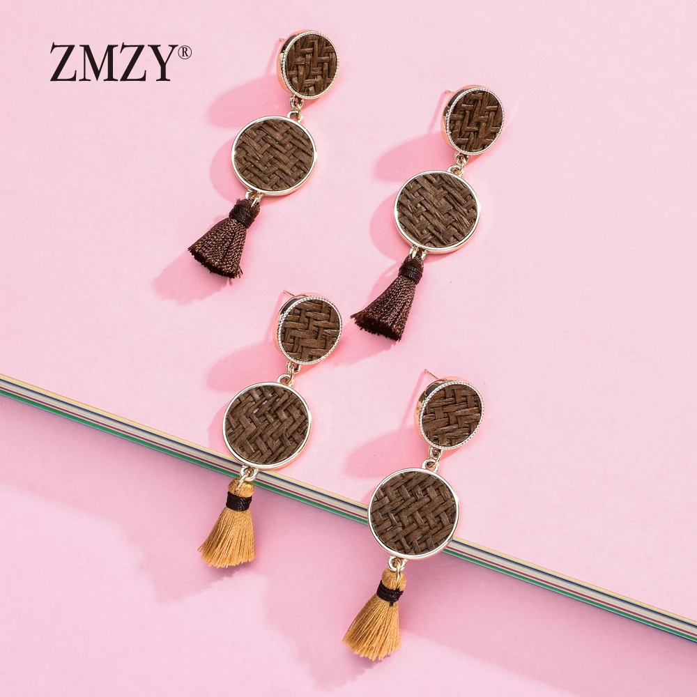 

ZMZY Brand Bohemia Handmade Rope Weaving Drop Earrings For Women Hemp Nets Weave Tassel Earring Long Dangle Jewelry Brincos