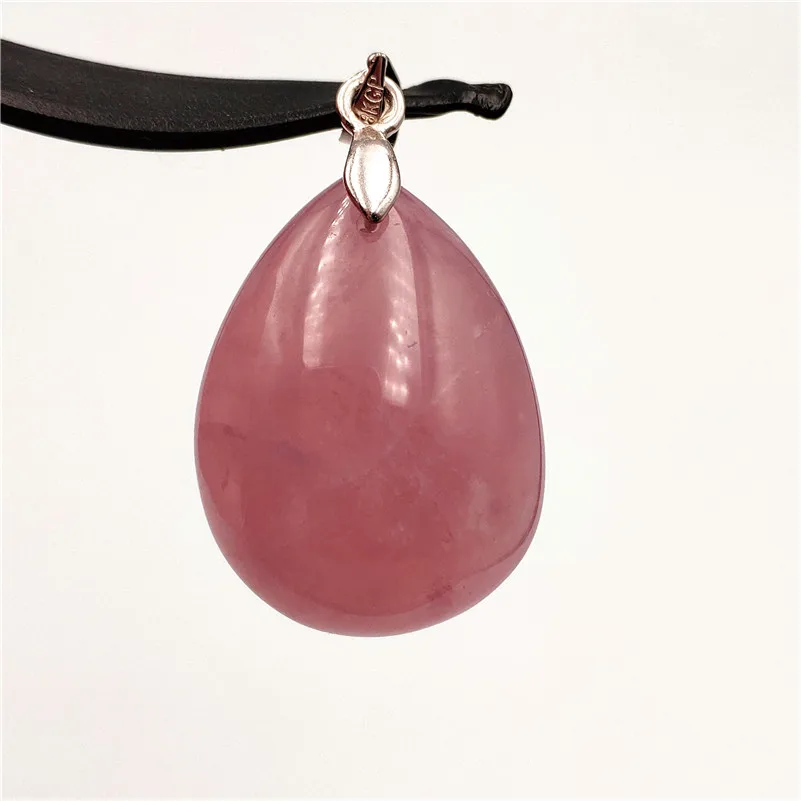 

Necklace Pendant Natural Rose Quartz Crystal For Women Men Anniversary Party Gifts 27x20x12mm Gemstone Water Drop Pink Pendants