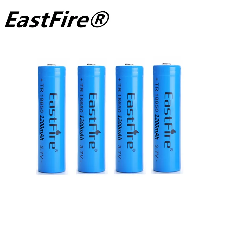 EastFire 4 шт. батареи светодиодный 18650 1200 мАч литий-ионный аккумулятор 3 7 В литиевая