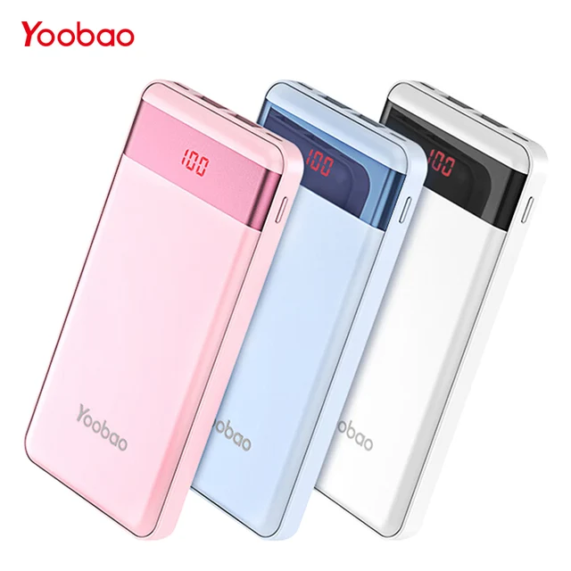 Yoobao маленькое портативное зарядное устройство светодио дный Xiaomi Mi 10000 мАч LED Pover банк портативный зарядное устройство Внешний батарея повербанк iPhone 7 SE телефон