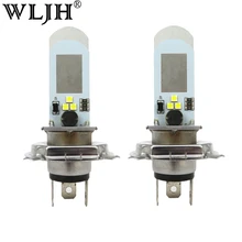 WLJH 2x LED For Dirt Bike Motorcycle Headlight Bulb H4 Moto Headlamp DC9-30V Hi/Lo Beam Lights for Suzuki Yamaha Kawasaki Honda